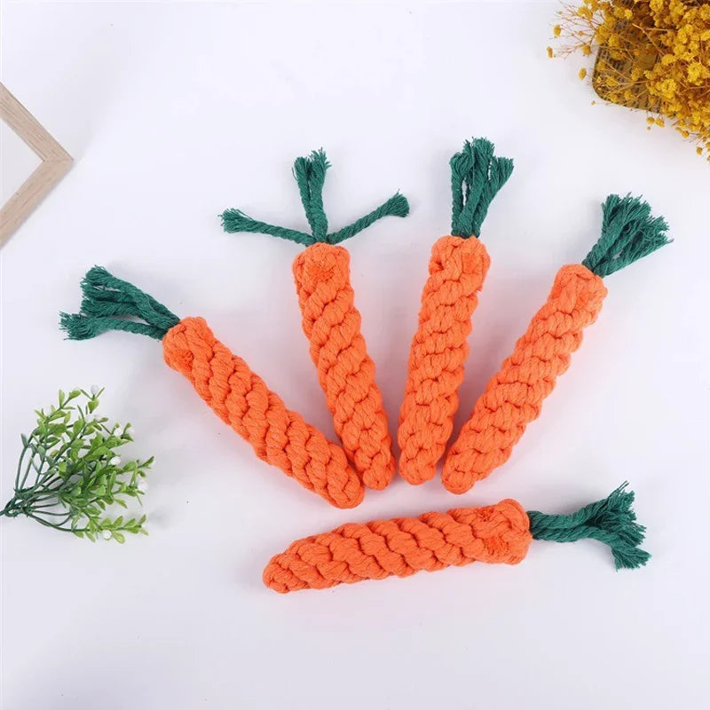 1Pcs Hot Pet Toys Cotton Rope Weaving Carrot Puppy Dogs to Relieve Boredom and Wear Resistance and Bite Resistance Pet Supplies