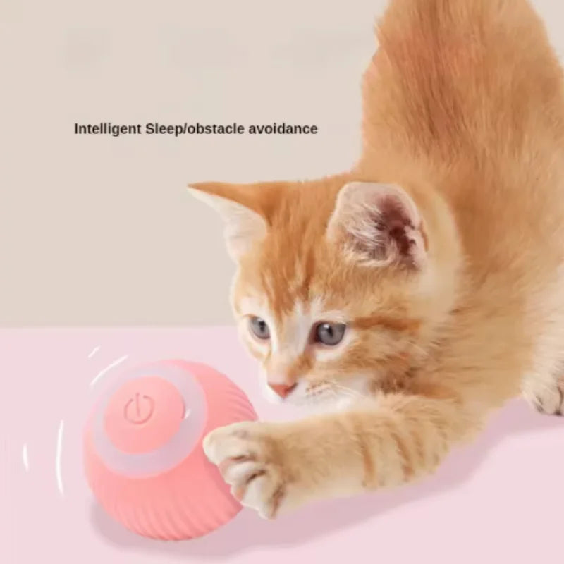 Automatic Electric Cat Ball Toy Interactive Rolling Smart Self-Moving Kitten Plaything for Indoor Cats Training and Fun