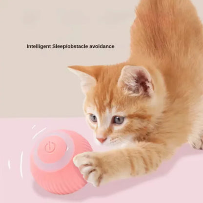 Automatic Electric Cat Ball Toy Interactive Rolling Smart Self-Moving Kitten Plaything for Indoor Cats Training and Fun