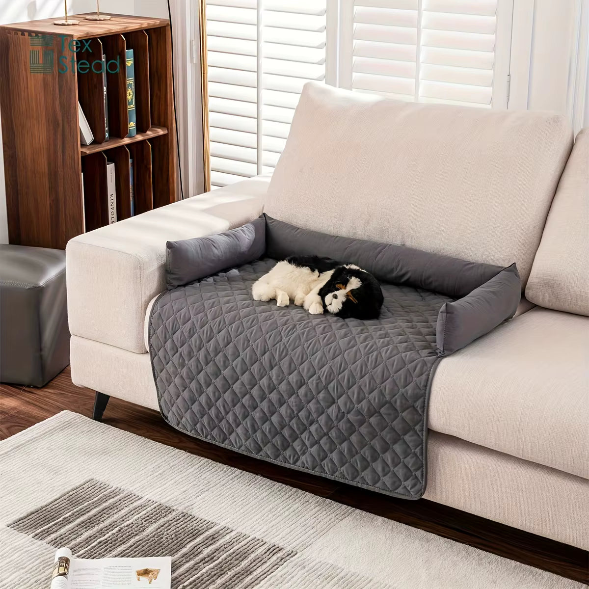 Water-Repellent Pet Bolster Couch Bed & Furniture Protector