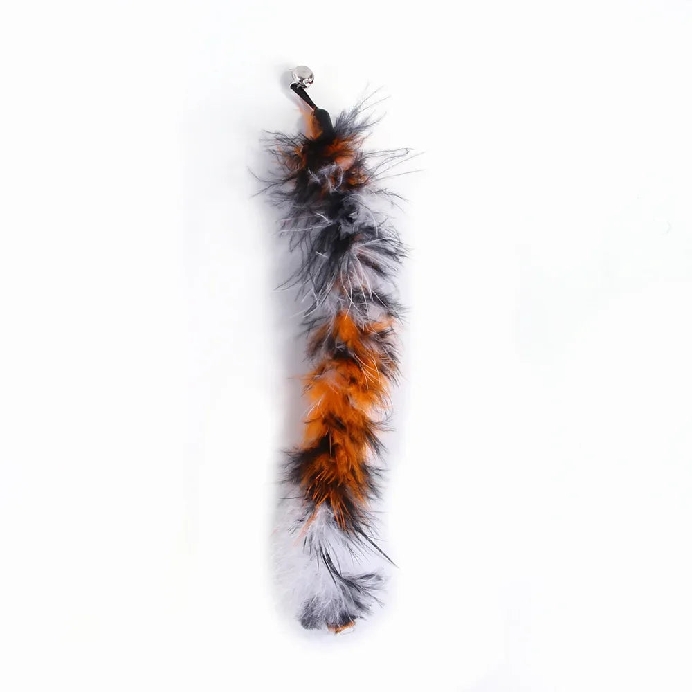 Retractable Pet Cat Caterpillar Feather Replacement Head Toy Set Funny Cat Stick Fishing Rod Cat Toys Interactive Pet Products