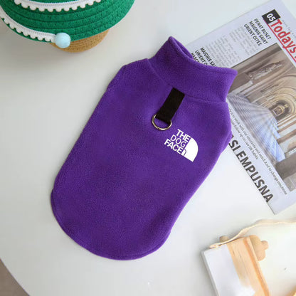 Warm Fleece Dog Vest with Leash Ring