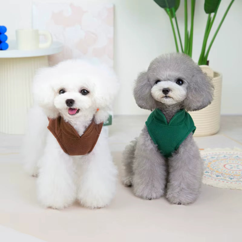 Warm Fleece Dog Vest with Leash Ring