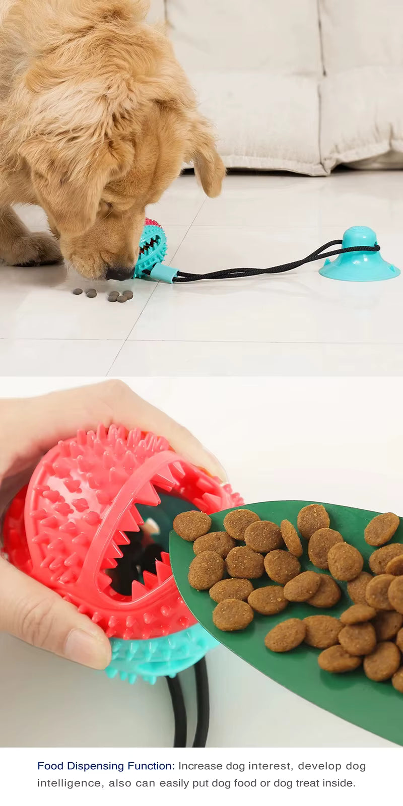 Interactive Suction Cup Tug & Treat Dog Toy