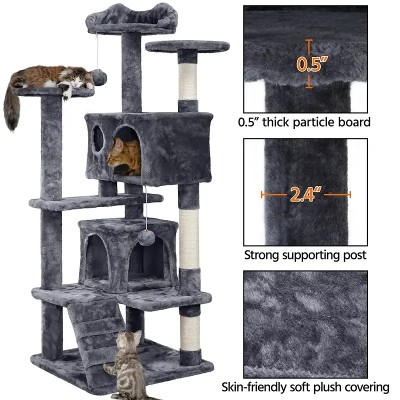 CloudNine™ Luxury Multi-Level Cat Tower Castle (136cm)