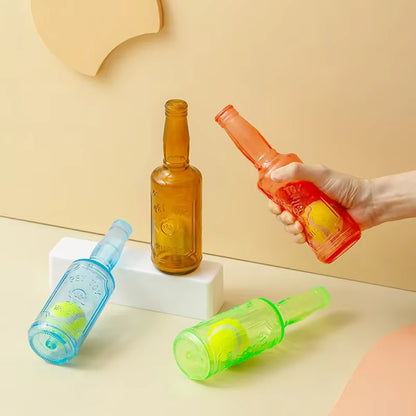 ThePetzStore™ 2-in-1 Squeaky Beer Bottle & Tennis Ball Dog Toy