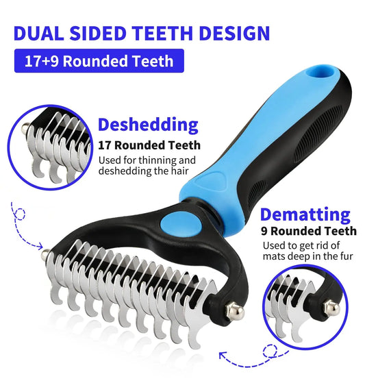 Professional Dual-Sided Undercoat Rake