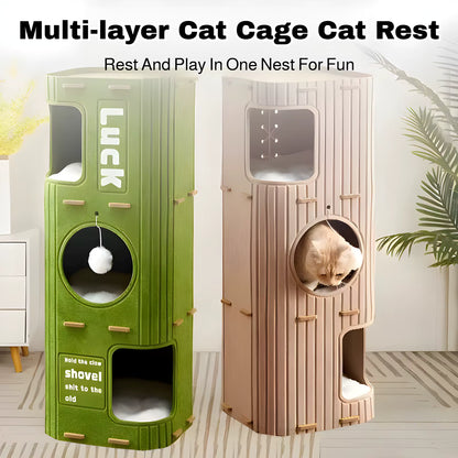 PetzTower Multi-Level Modular Cat Scratcher & Play Condo