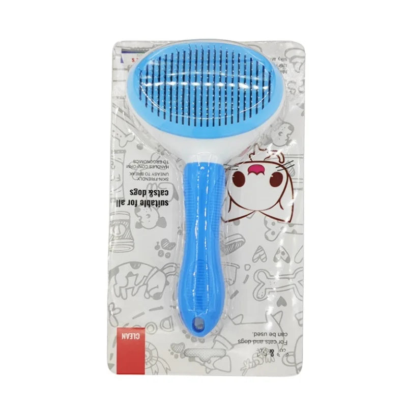 One-Click Self-Cleaning Grooming Brush