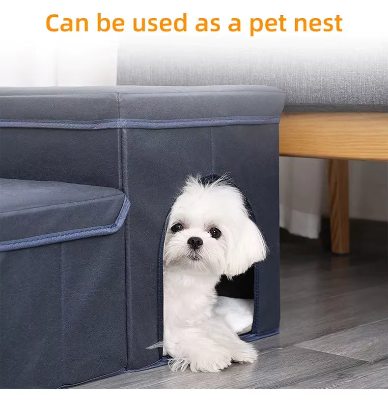 ThePetzStore™ 3-in-1 Foldable Pet Stairs & Cozy Condo Bed