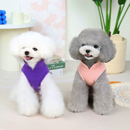 Warm Fleece Dog Vest with Leash Ring