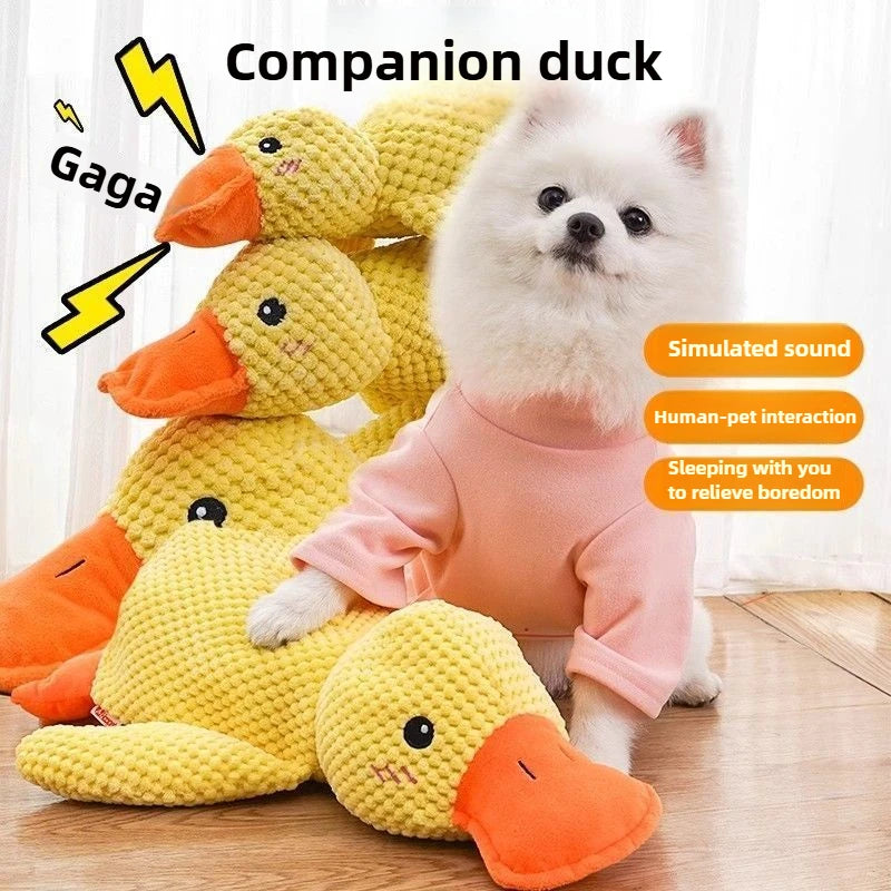Calming Duck Toy for Dog,Soothing Plush Pet Toys with Sound Quack, Pet Interactive Companion, Chew-Resistant Chew Dogs Cat Toy