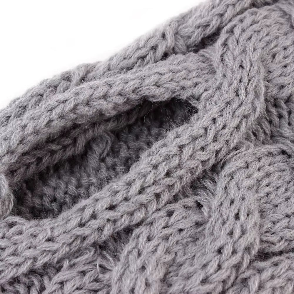 Chunky Cable Knit Dog Sweater & Winter Turtleneck