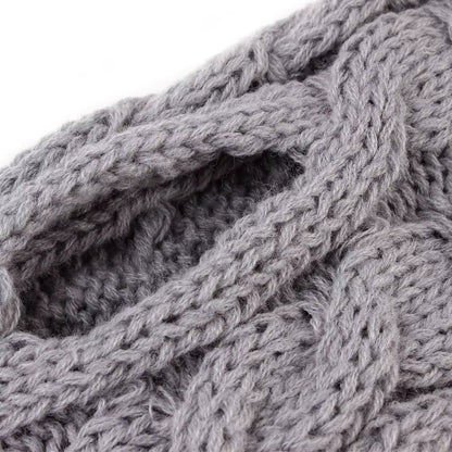 Chunky Cable Knit Dog Sweater & Winter Turtleneck