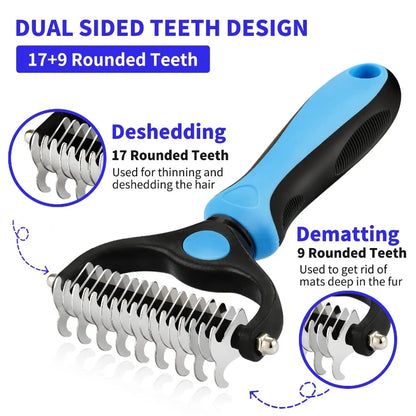 ThePetzStore™ Professional Dual-Sided Undercoat Rake