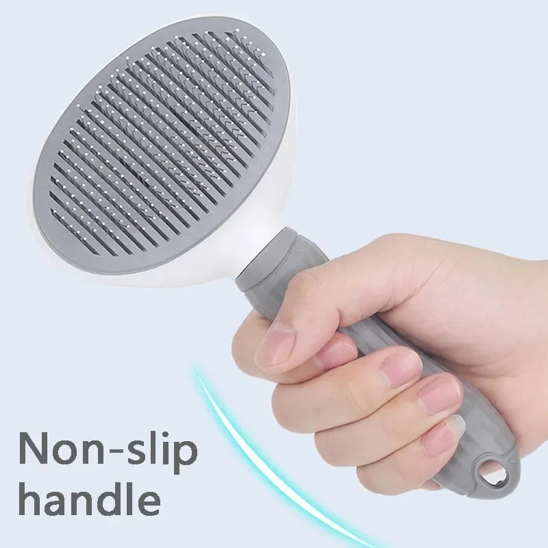 One-Click Self-Cleaning Grooming Brush