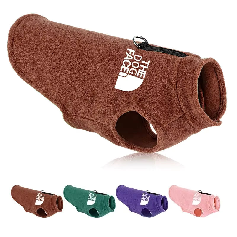Warm Fleece Dog Vest with Leash Ring