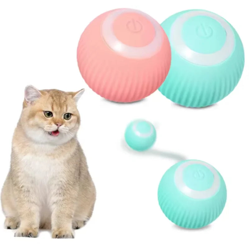 Automatic Electric Cat Ball Toy Interactive Rolling Smart Self-Moving Kitten Plaything for Indoor Cats Training and Fun