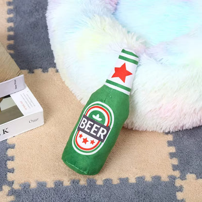 Fun Food & Drink Squeaky Plush Dog Toy