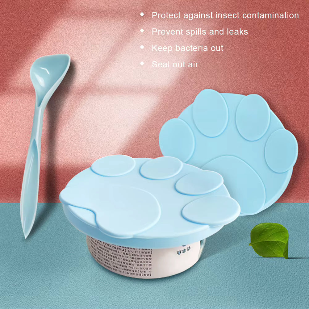 PawPrint Silicone Pet Can Cover & Spoon Set