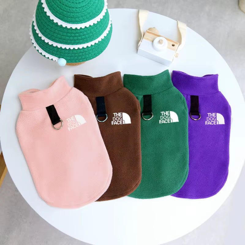 Warm Fleece Dog Vest with Leash Ring