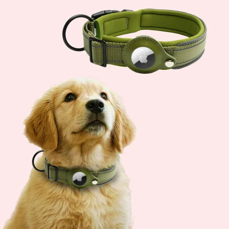 Premium Reflective AirTag Dog Collar - Padded & Adjustable