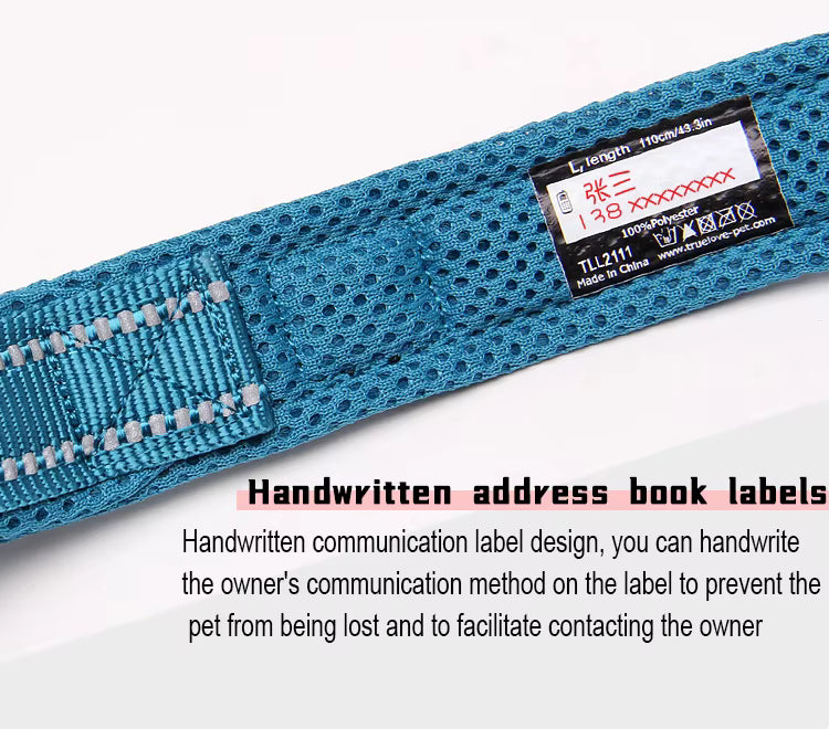 Truelove Soft Padded Mesh Dog Leash – Reflective & Durable