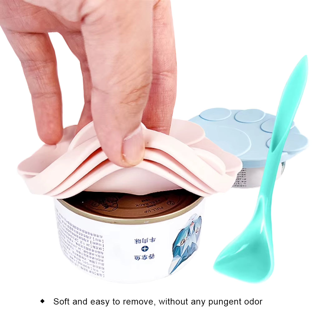 PawPrint Silicone Pet Can Cover & Spoon Set