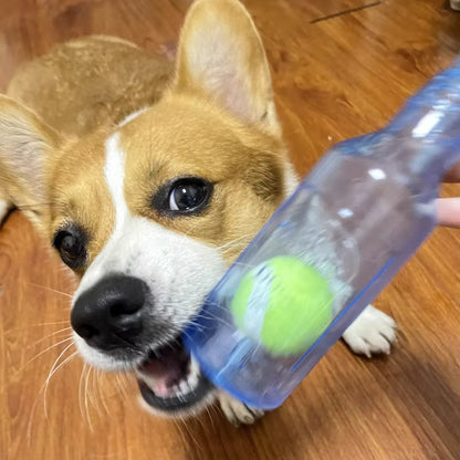 ThePetzStore™ 2-in-1 Squeaky Beer Bottle & Tennis Ball Dog Toy