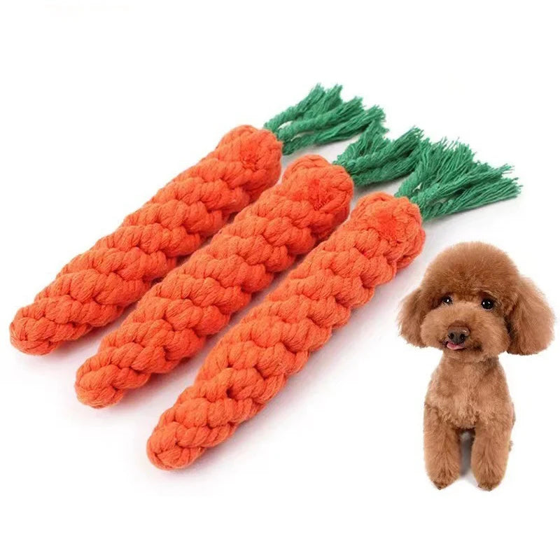 1Pcs Hot Pet Toys Cotton Rope Weaving Carrot Puppy Dogs to Relieve Boredom and Wear Resistance and Bite Resistance Pet Supplies