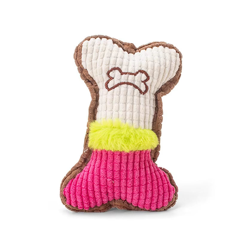 CloudSoft™ Squeaky Plush Bone – Gentle Dental Chew Toy