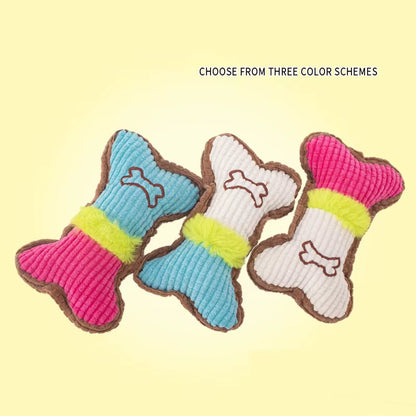 CloudSoft™ Squeaky Plush Bone – Gentle Dental Chew Toy